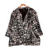 Maggie Barnes Womens Jacket Plus Size 4X 30 32 Black White Abstract 3/4 ... - $470.66 MXN
