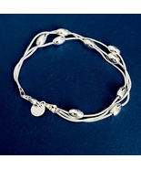 BBI# Striking Sterling Silver 3-Strand Bracelet - £50.68 GBP