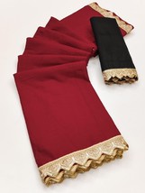  Plain Cotton Mulmul Sarees,With Hevy Emrodari Less  - $85.00