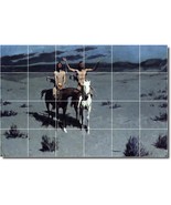 Frederic Remington Native Americans Painting Ceramic Tile Mural BTZ07336 - $328.24 CAD+