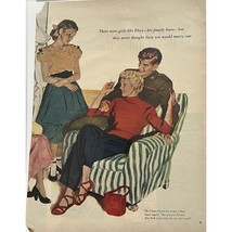 Vtg 1940s Pulp Fiction Art Magazine Page City Girl Smoking Military Man ... - $180.68 MXN