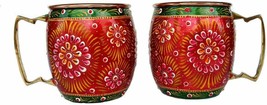 Pure Copper Handmade Outer Hand Painted Art work Wine, Vodka, Mug - Cup 16 oz - £26.47 GBP