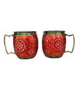 Pure Copper Handmade Outer Hand Painted Art work Wine, Vodka, Mug - Cup ... - £26.35 GBP