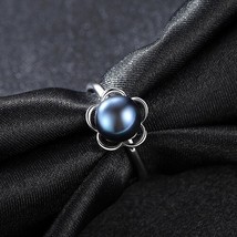 Ity brand finger ring the latest 100 natural freshwater 8 8 5mm black grey pearl flower thumb200