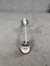 Cute Santa Candle Snuffer Santa Head Dressed for Winter With Snowballs o... - $10.38