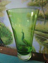 Krosno Poland Crystal Green Glass 10 X 5 1/2&quot; - $105.92