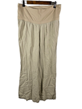 Old Navy Maternity Pants Size Large Wide Loose Leg Beige Cream Tan Linen Blend - £37.21 GBP
