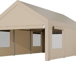 12X20Ft Heavy Duty Carport, Portable Garage With Removable Sidewalls, Do... - $648.99