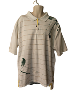 Akademik Jeanius Polo Shirt Men&#39;s Size 2XL White &amp; Green Short Sleeve - £18.87 GBP