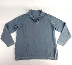 Tommy Bahama Men’s Gray Blue Sweater Quarter Half Zip Pullover Large Sil... - $24.89