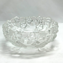 Vintage Mikasa Walther Crystal Bowl Candy Dish Floral Clear 5 inches - £30.29 GBP