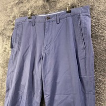 Polo Ralph Lauren Pants Mens 34x34 Blue Stretch Straight Fit Pony Preppy Chino - £33.29 GBP