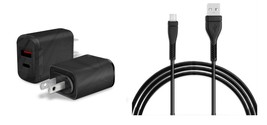18W Fast Wall Ac Home Charger+10Ft Usb Cord For Verizon Lg V60 Thinq 5G Lm-V600 - £24.43 GBP