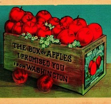 The Box of Apples I Promised You From Washington WA UNP Linen Postcard Unused - £3.07 GBP