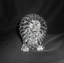 FM Konstglas Ronneby Sweden Art Glass Lion Figurine Paperweight Swedish 1970s - £58.39 GBP