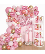 Baby Shower Decoration 137PCS for Girl Rose Gold Pink Balloon Garland Ki... - £25.34 GBP