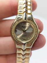 Precision By Gruen Ladies Gold Tone Wrist Watch With Rhinestones Women&#39;s Works! - £15.53 GBP