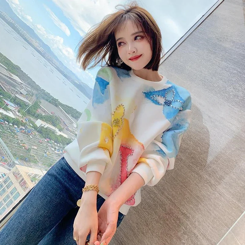 K clothes korean fashion with letter prints women s sweat shirt harajuku style pullover thumb200