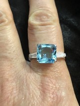 Aquamarine Fashion Ring Size 9 - £27.48 GBP