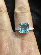 Aquamarine Fashion Ring Size 9 - £27.93 GBP