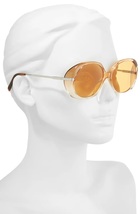  Celine CL40036 56mm Round Sunglasses, Light Brown/Palladium/ Orange - £163.36 GBP