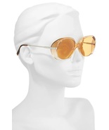  Celine CL40036 56mm Round Sunglasses, Light Brown/Palladium/ Orange - £163.66 GBP