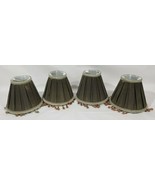 4 Elegant Mini Lamp Shades With Beaded Tassels - $57.04 CAD