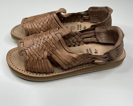 made in mexico leather woven open toe women’s Size 8 brown Slip On sandals N7 - £27.08 GBP
