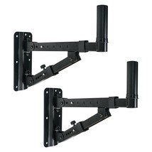 2-Pack Adjustable Wall Mount Speaker Bracket 180 Swivel - £100.26 GBP