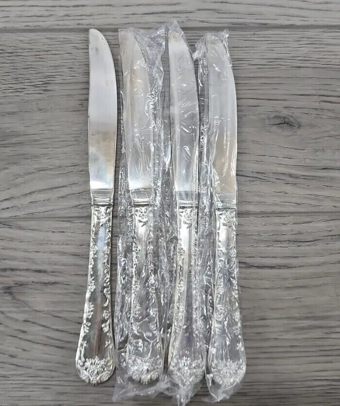 Wm Rogers & Son Silverplated Enchanted Rose Modern Solid Dinner Knife - Set of 4 - $14.50