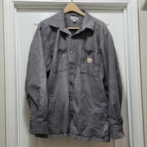 Carhartt Rugged Flex Canvas Fleece Lined Work Shirt Shacket Gray Mens XL... - $92.14 CAD