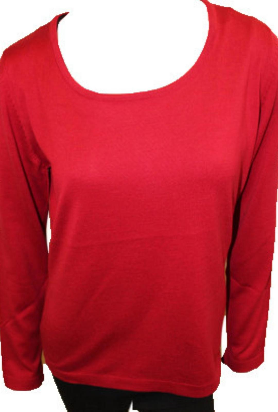 Angel long sleeve scoop top in Red