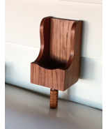 Vintage 13.5&quot; Wood Box Scoop Candle Wall Sconce Primitive Style - $454.67 MXN