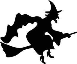 2x The witch on the broom Vinyl Decal Sticker Different size for Cars/Windows - £3.52 GBP+