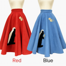 VTG 50s Sid Harris Felt Circle Skirt Skunk Applique Red or Blue XS22W Ro... - $5,490.02 MXN