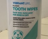 40 Vibrant Life Plaque Tooth Wipes 5&quot; by 5&quot; for Cats and Dogs 590724 - £7.81 GBP