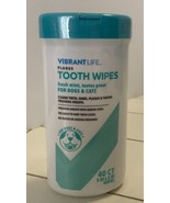 40 Vibrant Life Plaque Tooth Wipes 5&quot; by 5&quot; for Cats and Dogs 590724 - £7.95 GBP