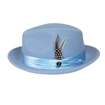 Bruno Capelo Hat Australian Wool Crushable Fedora Giovani UN120 Light Blue image 3
