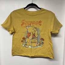 Disney Winnie the Pooh Yellow Sweet Honey Jar cropped T-Shirt Womens Siz... - £18.38 GBP