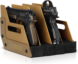4 Pistol Rack Gun Safe Organizer Firearm Handgun Revolver Storage Displa... - £39.49 GBP+