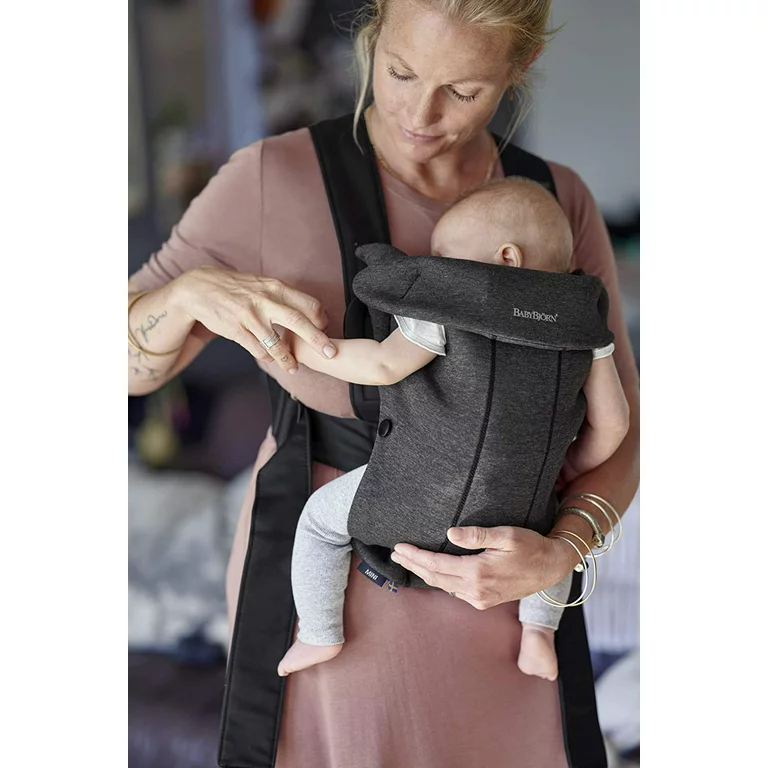 NEW! Baby Bjorn Mini Baby Carrier Charcoal Grey Soft 3D Jersey Best for ... - $99.99