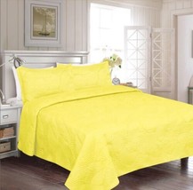 CORA YELLOW COLOR SUPER SOFT PLUSH  BEDSPREAD SET 2 PCS TWIN SIZE - $54.44