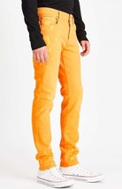 COTTON CITIZEN Mens Jeans Straight Fit Splash Everyday Cozy Orange Size 32W - $86.42