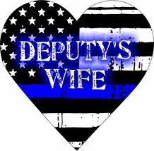 Thin blue line decal-DEPUTY&#39;S WIFE Blue Line Heart Decal - Various Sizes - £3.71 GBP+