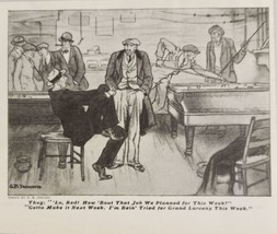 1925 Magazine Picture Thugs in Pool Hall Talk Larceny Illustrated by G.B. Inwood - £11.68 GBP