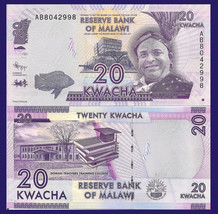 Malawi P57, 20 Kwacha,  M&#39;Mbelwa II / Domasi College, books see UV &amp; w/m UNC - £0.88 GBP