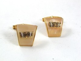 Vintage Goldtone & Lucite Damascene Cufflinks marked SPAIN 31417 - $18.99