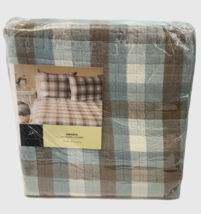 Park Smith 100% Cotton Coverlet  Sarasota 90&quot; x 90&quot; Full Queen Blue Brow... - $885.76 MXN