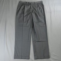 Santorelli 35 x 32 Light Gray Como 2 Pleated Cuffed Wool Mens Dress Pants - £22.95 GBP