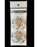 Pink Roses And Honey Bees Car Cup Holder Coasters Set New - $8.00